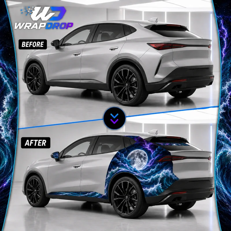MOONTIDE before-and-after rear-quarter transformation