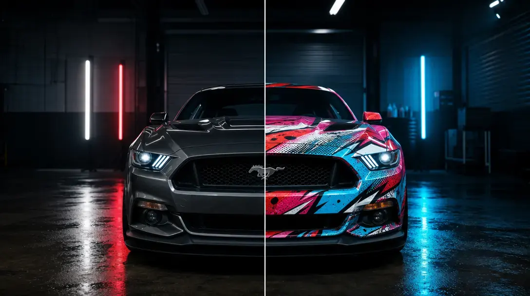WrapDrop before and after vehicle transformation
